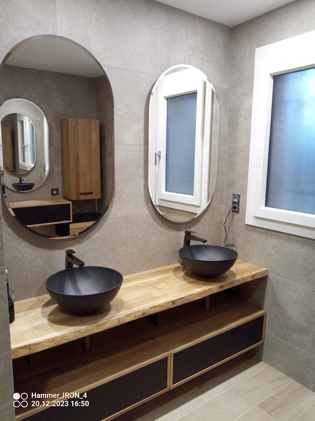 Double vasque et rangements sur mesure